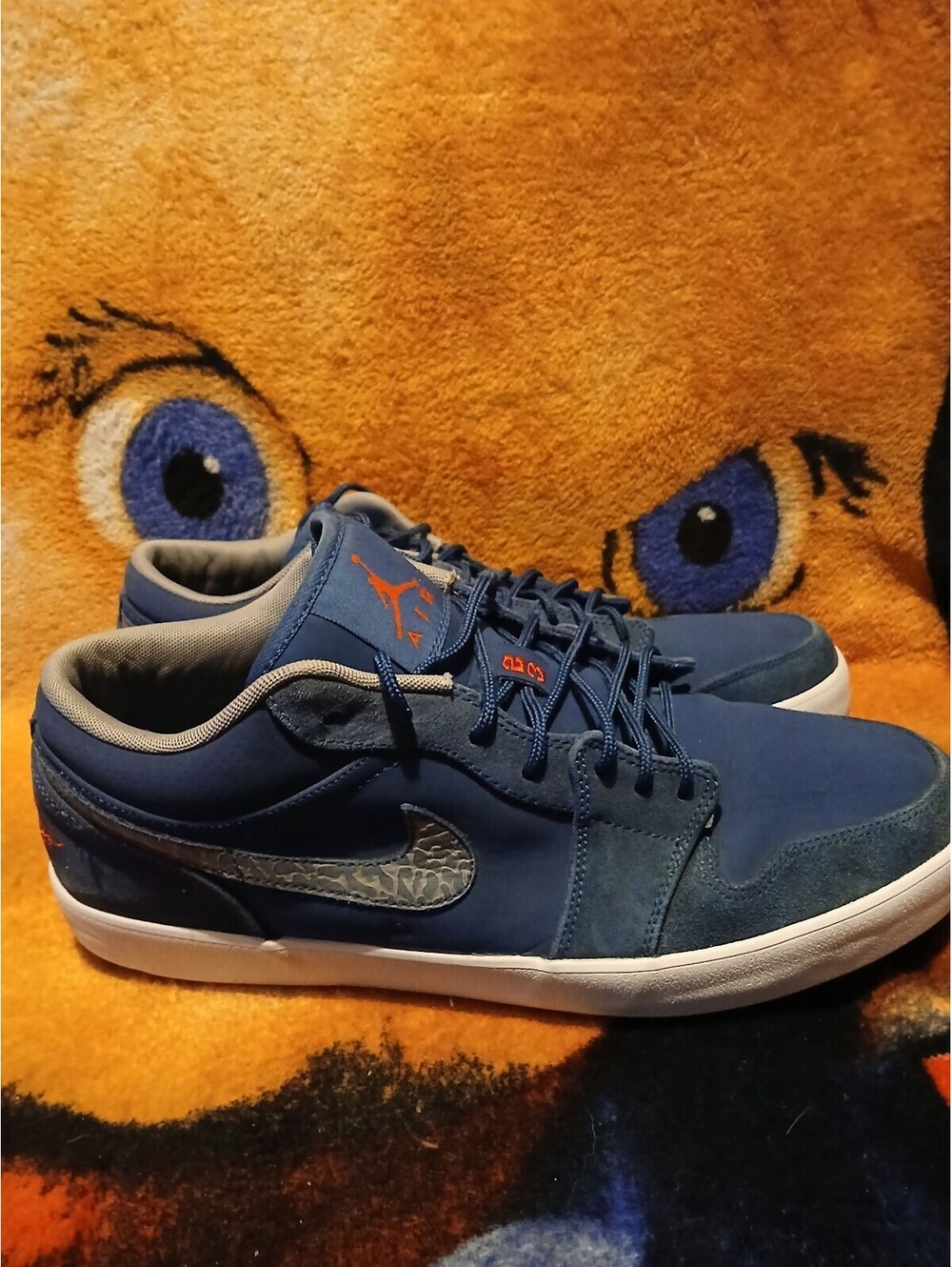 Jordan Men's Blue Suede and Fabric Sneakers Size 13